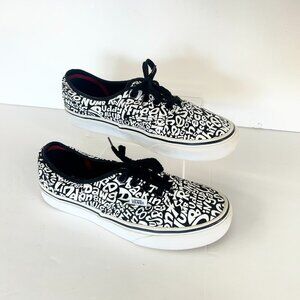 7.5 Women 6 Men- Vans Authentic x A Tribe Called Quest- B/W Graphic Sneaker